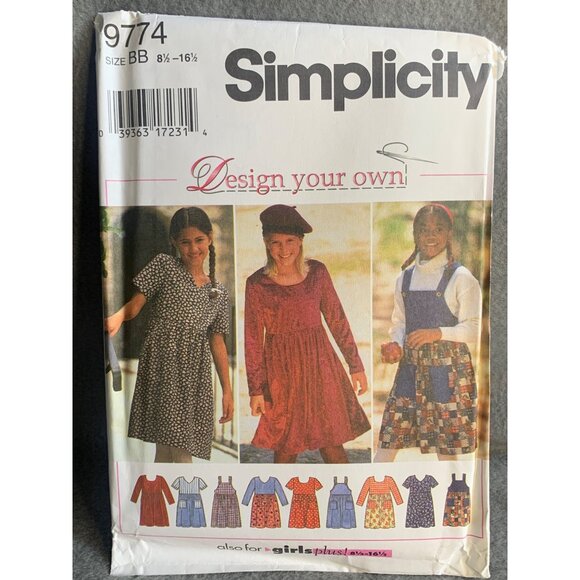 Simplicity Girl's Dress Jumper Sewing Pattern Sz 8.5 to 16.5 9774 - Uncut - Picture 4 of 4